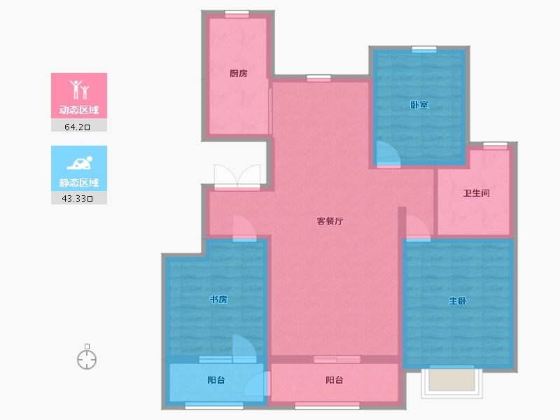 新疆维吾尔自治区-塔城地区-中天未来城-103.04-户型库-动静分区