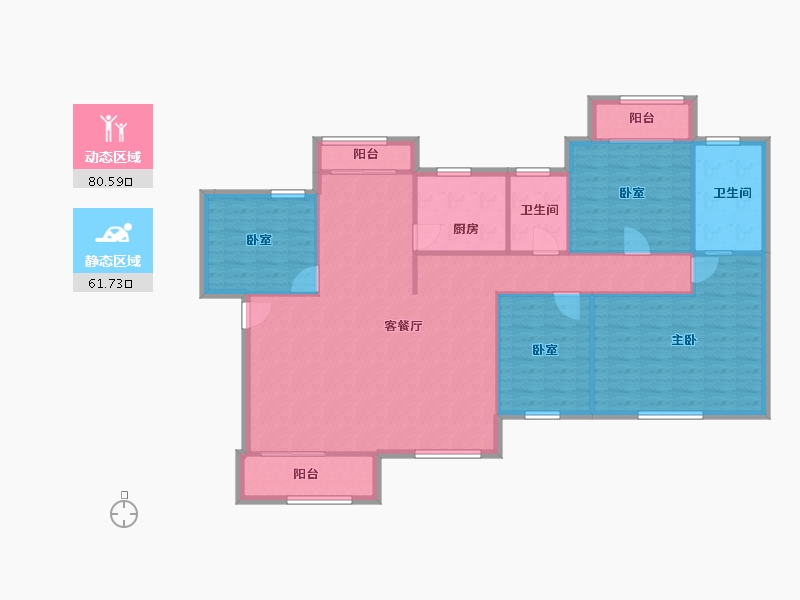 广东省-广州市-新康花园康雅苑-130.48-户型库-动静分区