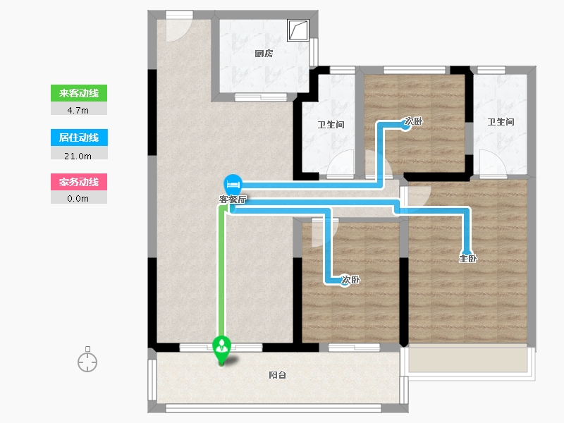 河南省-南阳市-泊华官邸-101.60-户型库-动静线