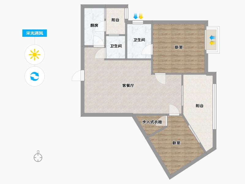 四川省-成都市-中房红枫岭-二期-72.94-户型库-采光通风