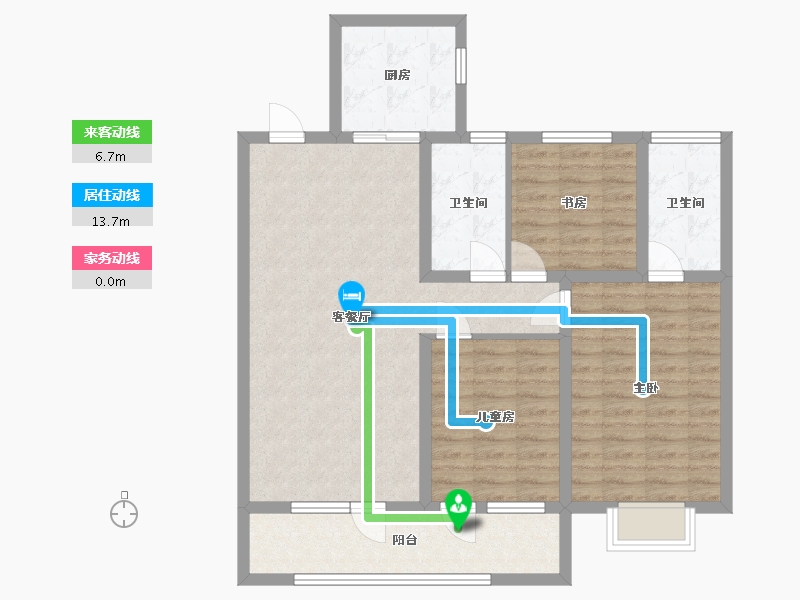 山东省-青岛市-中海寰宇时代-95.20-户型库-动静线