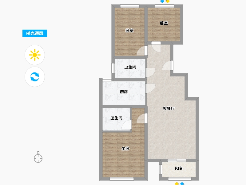 河北省-沧州市-融城花园-115.00-户型库-采光通风