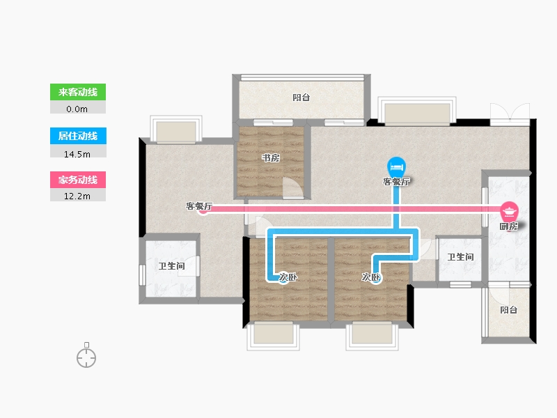 四川省-内江市-荣威珑悦府-104.00-户型库-动静线