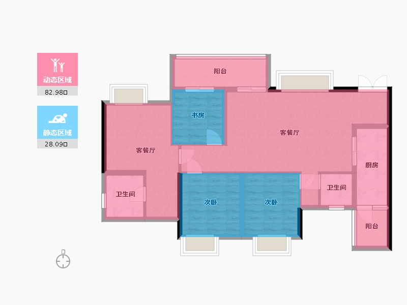 四川省-内江市-荣威珑悦府-104.00-户型库-动静分区