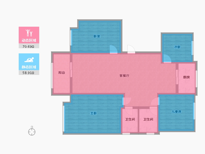 河南省-焦作市-荣盛云台观邸-112.00-户型库-动静分区