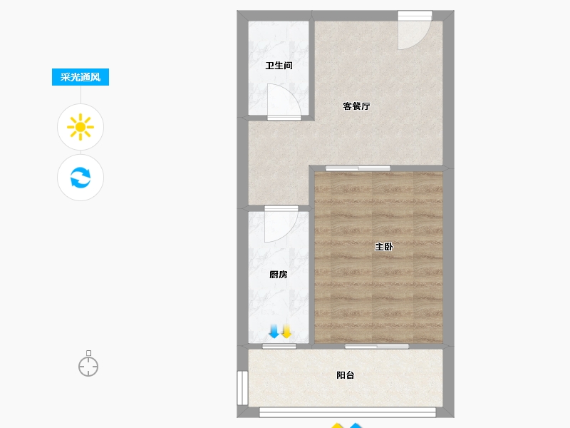 天津-天津市-纪发公寓-42.40-户型库-采光通风