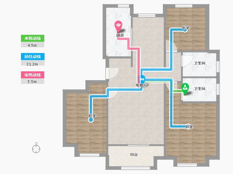 山东省-济南市-三箭骏福苑-100.90-户型库-动静线