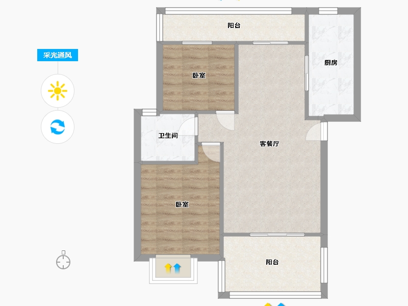 湖南省-株洲市-新泰小区-63.38-户型库-采光通风