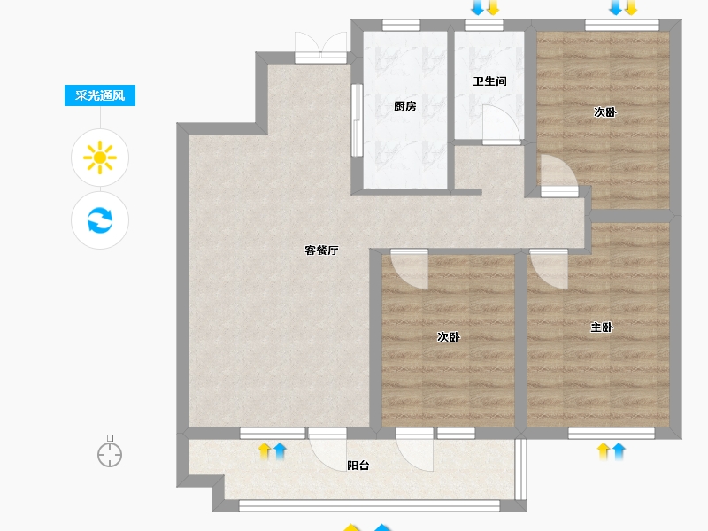 宁夏回族自治区-银川市-荆门江山阅-79.20-户型库-采光通风