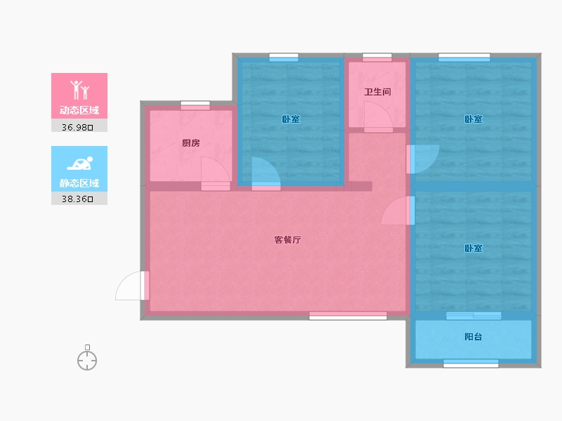 陕西省-西安市-东城豪庭-59.36-户型库-动静分区