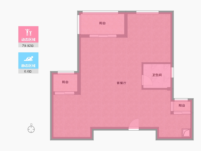 浙江省-嘉兴市-佳源鸿翔东方都市-76.26-户型库-动静分区