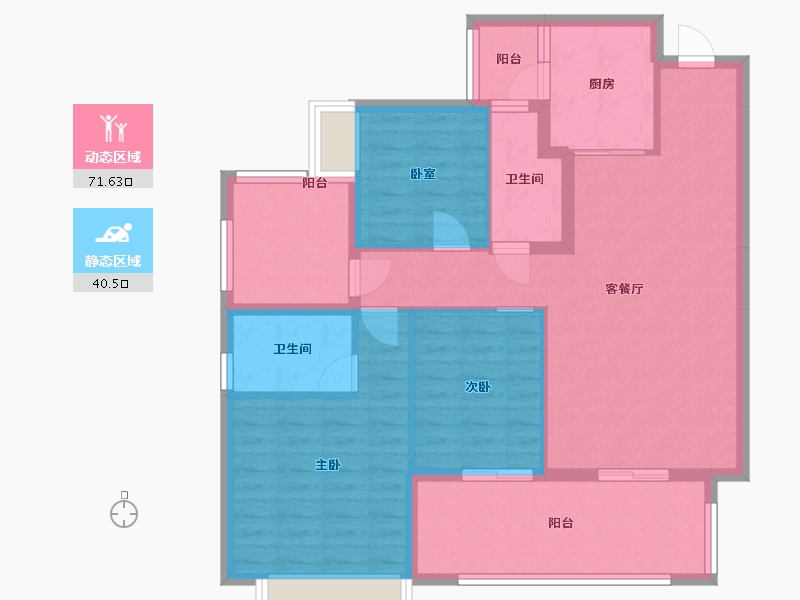 贵州省-遵义市-阔景高层-98.71-户型库-动静分区