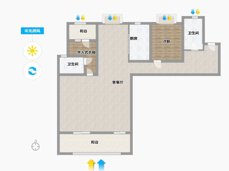 湖南省-长沙市-佳兆业城市广场-132.16-户型库-采光通风