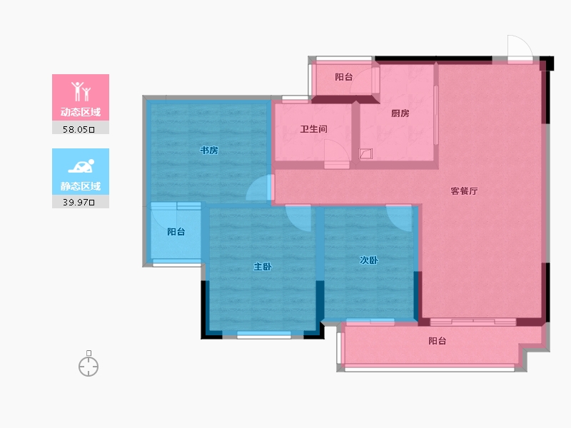 四川省-成都市-天府西苑-96.00-户型库-动静分区