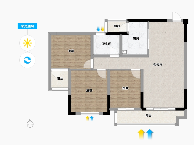 四川省-成都市-天府西苑-96.00-户型库-采光通风