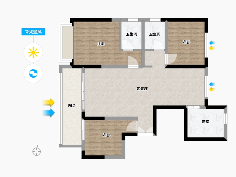 山东省-临沂市-华业江泉东城-97.00-户型库-采光通风