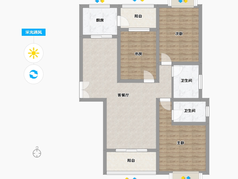 江西省-上饶市-书香名府-93.00-户型库-采光通风