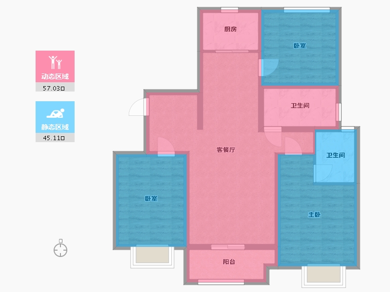 山东省-济南市-世茂-90.31-户型库-动静分区