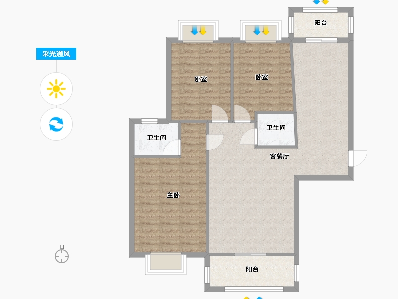 江西省-九江市-鑫盛公园1号2期-92.00-户型库-采光通风