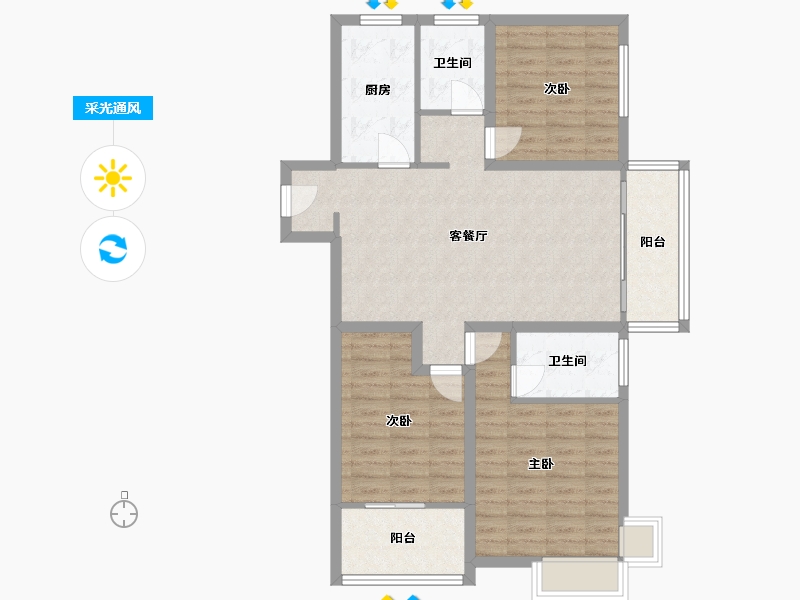 安徽省-合肥市-海亮兰郡-100.00-户型库-采光通风