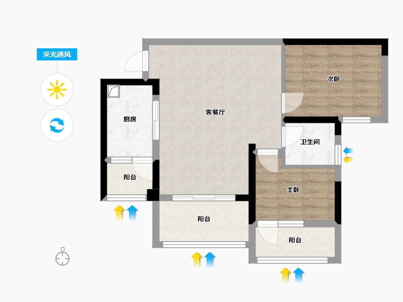 四川省-攀枝花市-领誉-63.69-户型库-采光通风