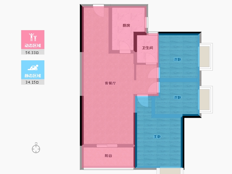 陕西省-西安市-南大街一号-80.00-户型库-动静分区