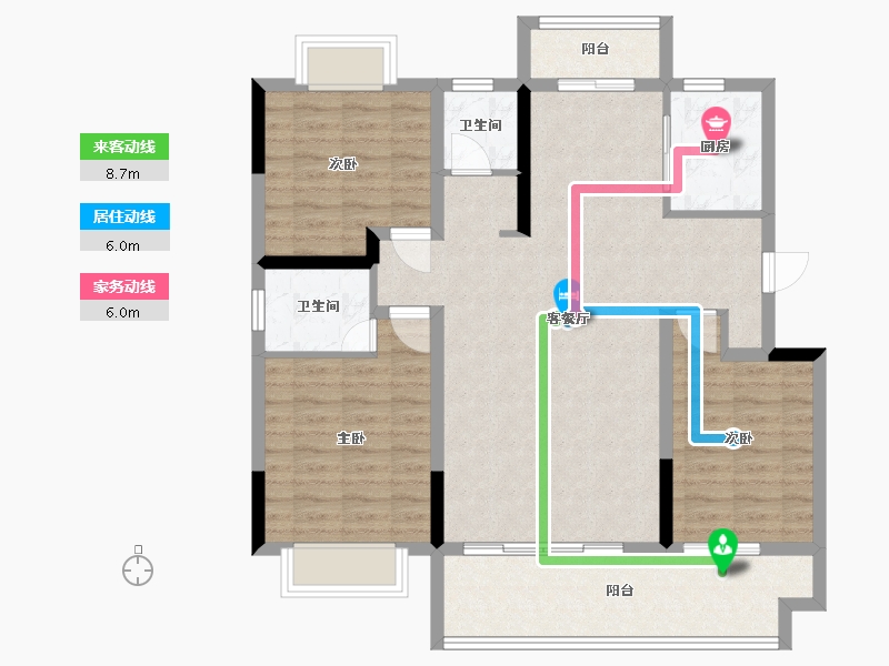 河南省-驻马店市-华信悦府-103.06-户型库-动静线