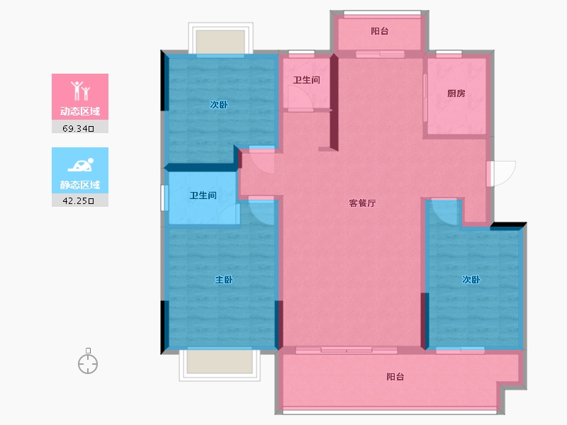 河南省-驻马店市-华信悦府-103.06-户型库-动静分区