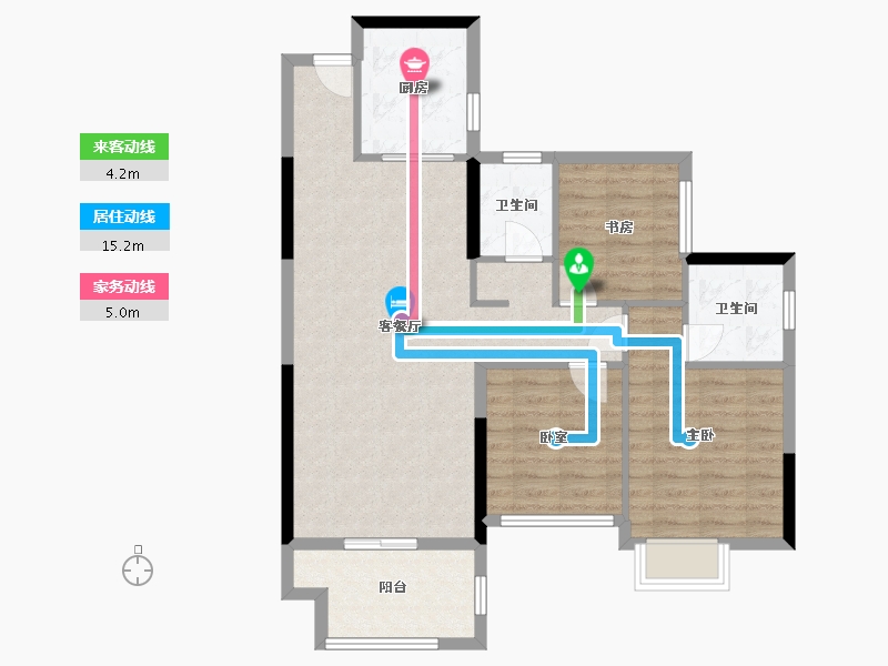 湖南省-娄底市-五江澜苑-88.00-户型库-动静线