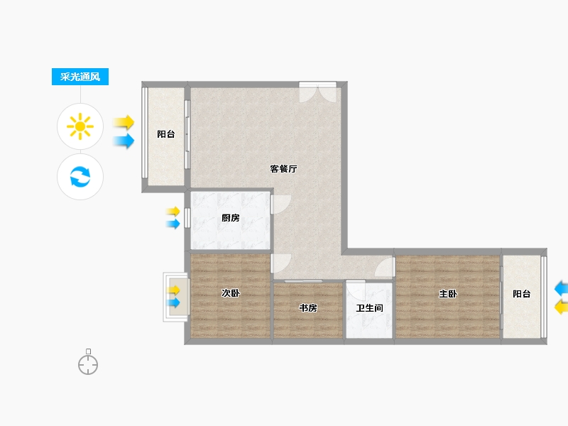 湖北省-武汉市-中南新苑-东区-92.80-户型库-采光通风