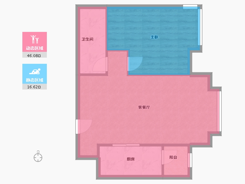 天津-天津市-富力湾天阔园-60.80-户型库-动静分区