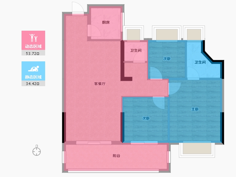 福建省-宁德市-盛世东方-94.40-户型库-动静分区