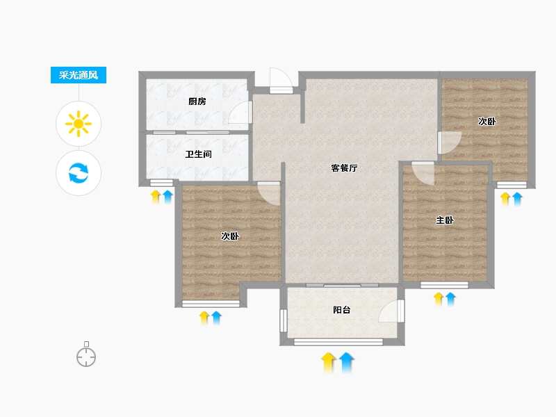 江西省-南昌市-九龙阳光-112.00-户型库-采光通风