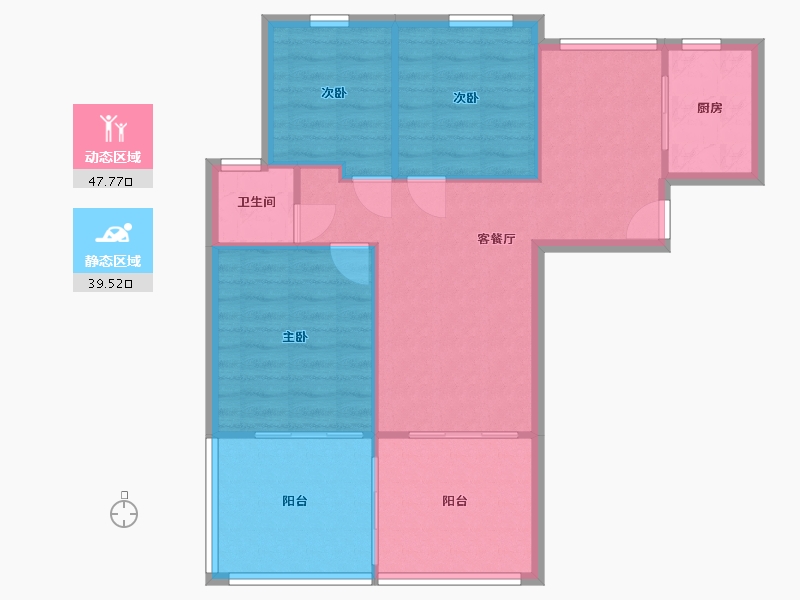 河南省-郑州市-郑东新世界-79.90-户型库-动静分区