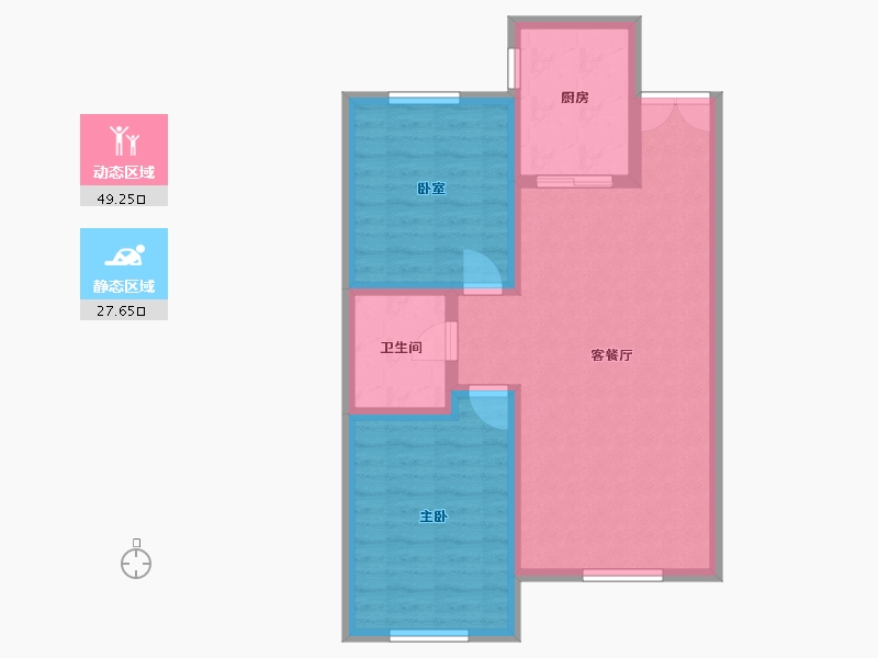 内蒙古自治区-巴彦淖尔市-云锦世家-73.00-户型库-动静分区