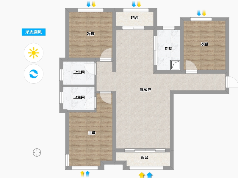 河北省-邢台市-南宫府-96.00-户型库-采光通风