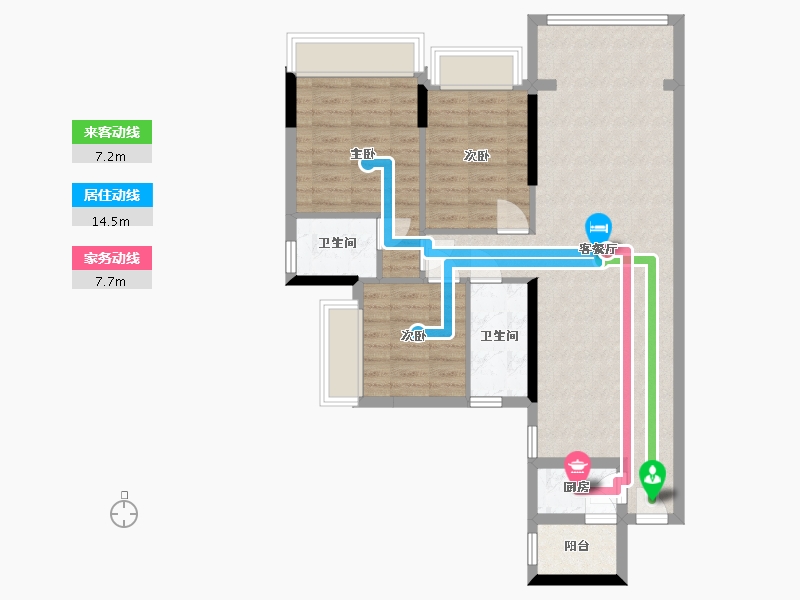 广东省-清远市-东建凯旋新城-80.00-户型库-动静线