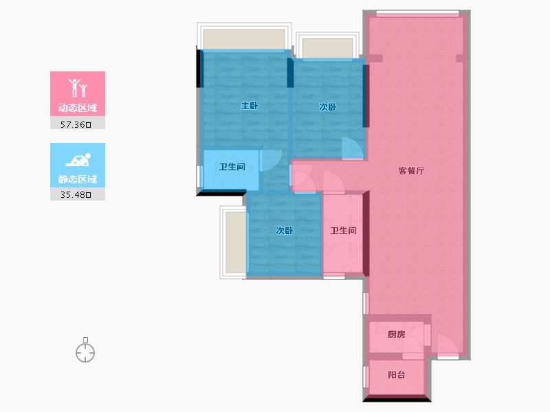 广东省-清远市-东建凯旋新城-80.00-户型库-动静分区