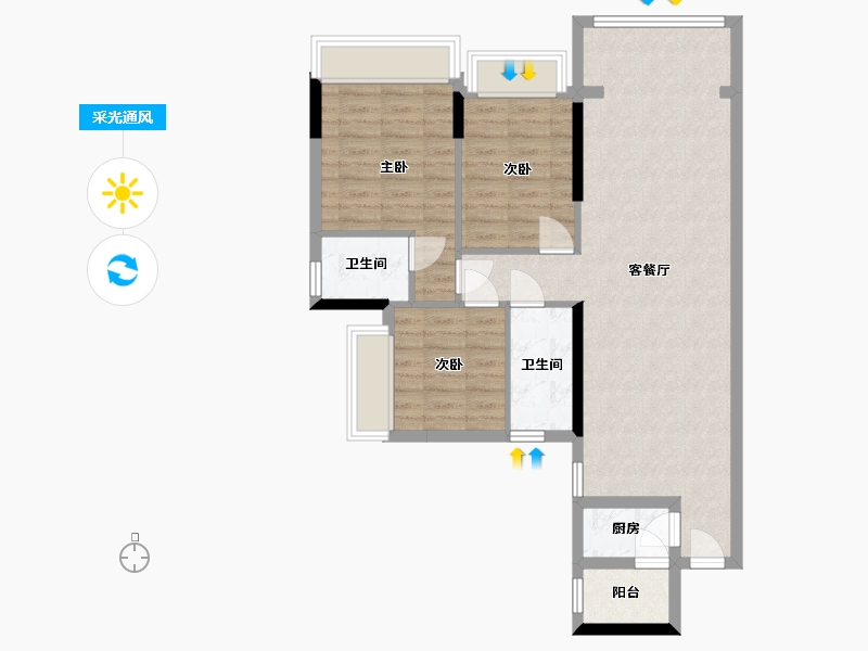 广东省-清远市-东建凯旋新城-80.00-户型库-采光通风