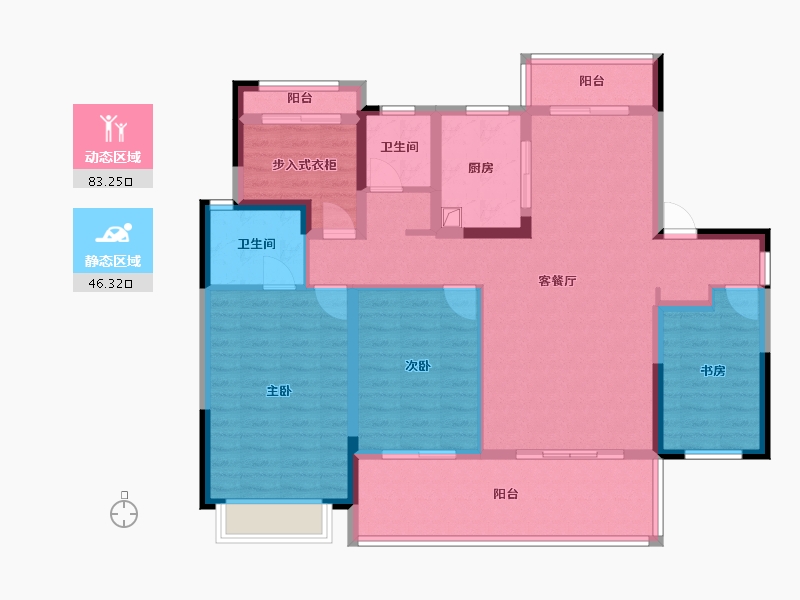 湖南省-长沙市-保利长交锦上-116.76-户型库-动静分区