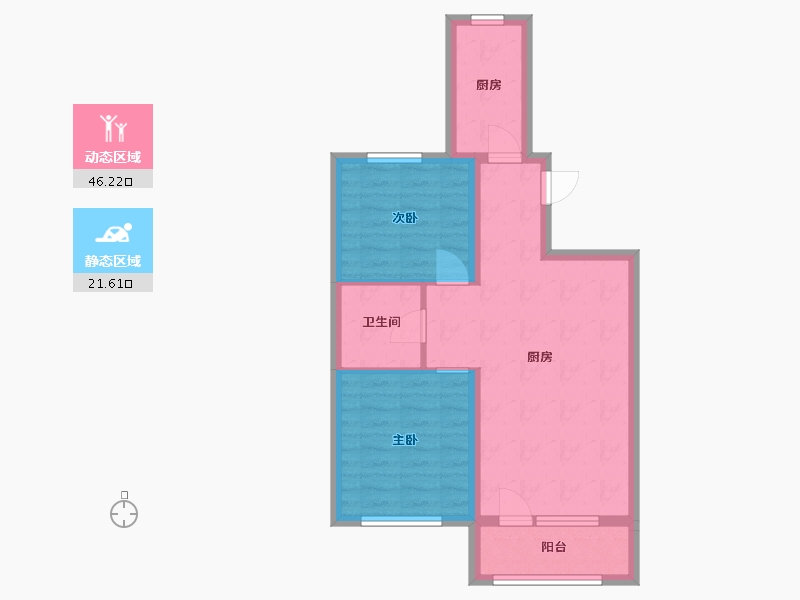 河北省-唐山市-新野上郡和园-67.79-户型库-动静分区