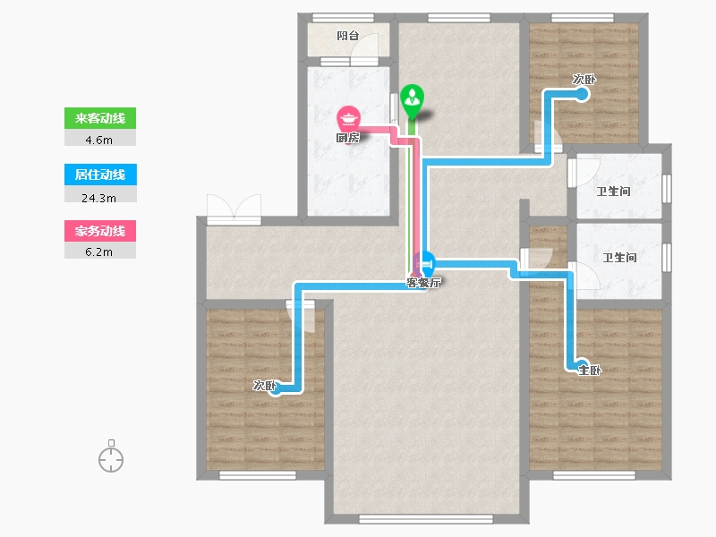 内蒙古自治区-赤峰市-恒德家园-146.40-户型库-动静线