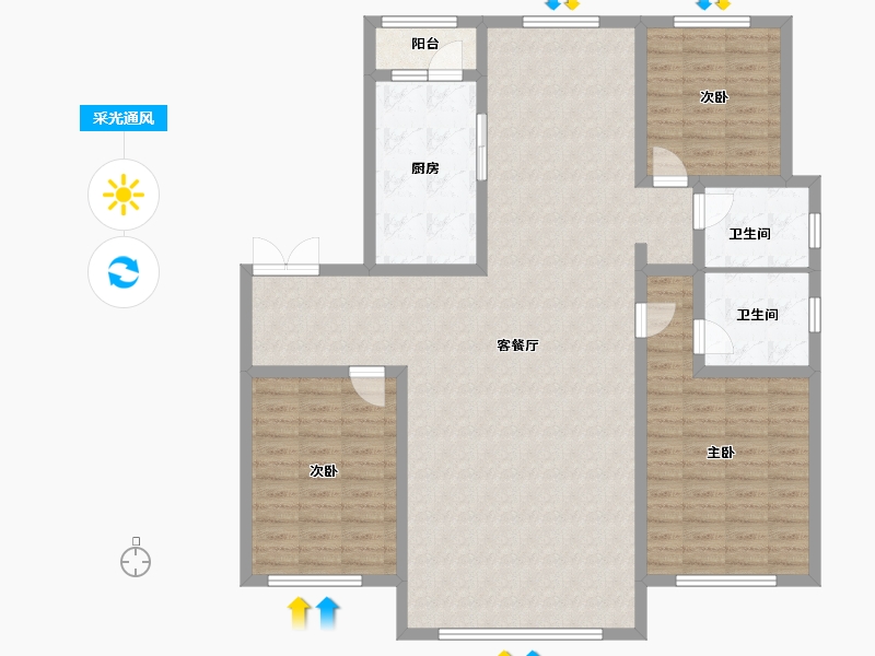 内蒙古自治区-赤峰市-恒德家园-146.40-户型库-采光通风