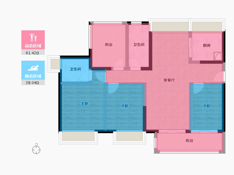 广东省-江门市-中建四局台山保利新公馆-92.00-户型库-动静分区