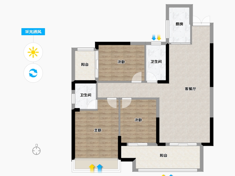 湖南省-怀化市-广达万象城-104.25-户型库-采光通风