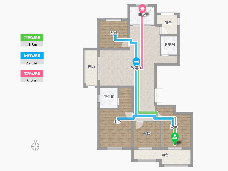 陕西省-西安市-源利国际城小区-128.00-户型库-动静线