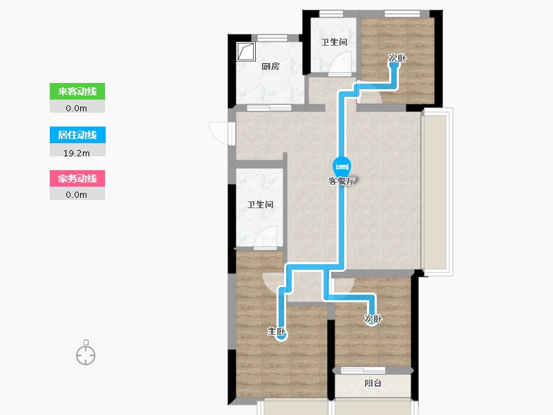 山东省-青岛市-龙湖龙誉城-80.00-户型库-动静线