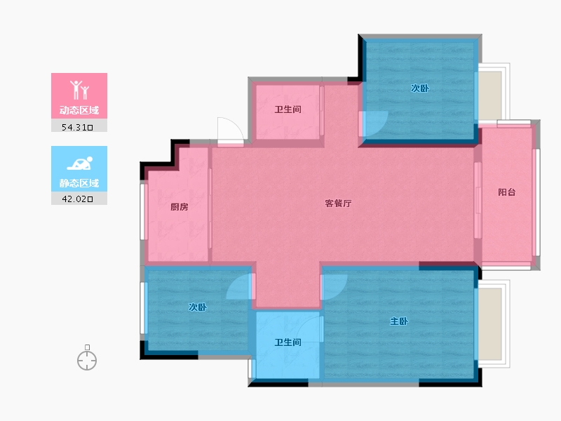 安徽省-芜湖市-新华联铂悦府-86.06-户型库-动静分区