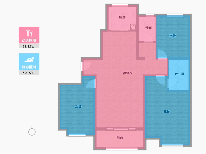 河北省-邢台市-中豪熙湖-98.40-户型库-动静分区