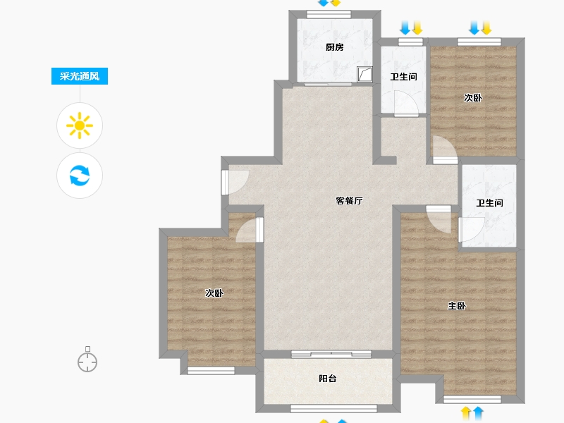 河北省-邢台市-中豪熙湖-98.40-户型库-采光通风